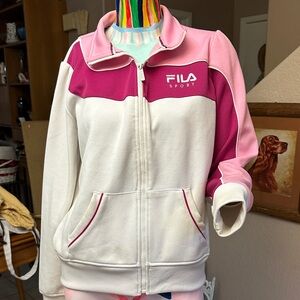 Fila Sport Pink and White Track Jacket